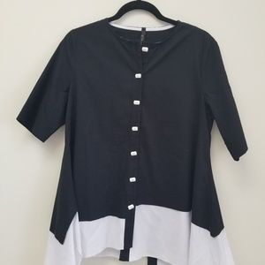 IC by Connie K black and white tunic
